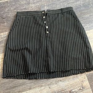 Black and white striped mini skirt! Size L